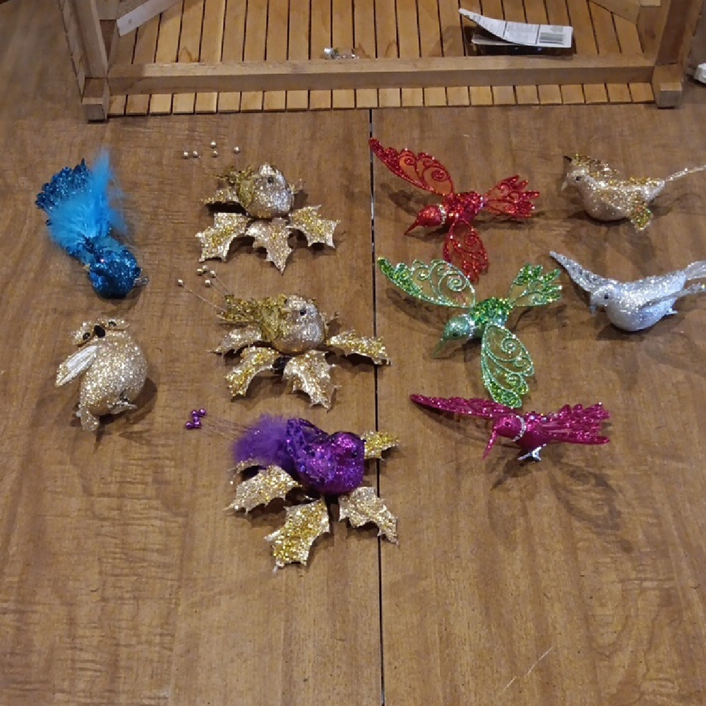 Source Unknown Glitter Bird Ornament Collection